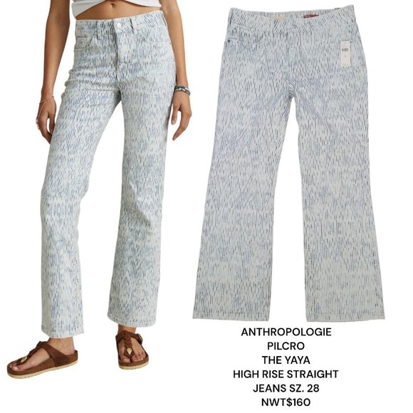 Pilcro Denim - ANTHROPOLOGIE PILCRO THE YAYA HIGH RISE STRAIGHT JEANS SZ. 28 NWT $160